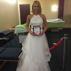 2pc Jovani White Gown